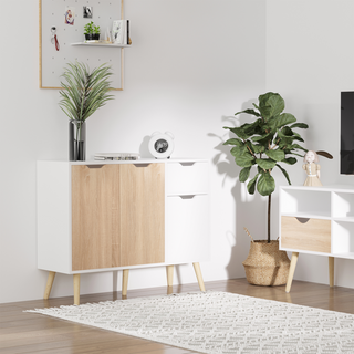 HOMCOM Storage Cabinet Sideboard with Drawer for Bedroom, Living Room & Home Office