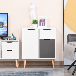 HOMCOM Sideboard Storage Cabinet with Drawer for Bedroom & Living Room