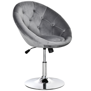 HOMCOM Swivel Dining Bar Stool, Adjustable Armless Tub Chair in Grey
