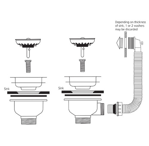 Caple, CPK2701, Stainless Steel Waste Kit and Overflow Image 2