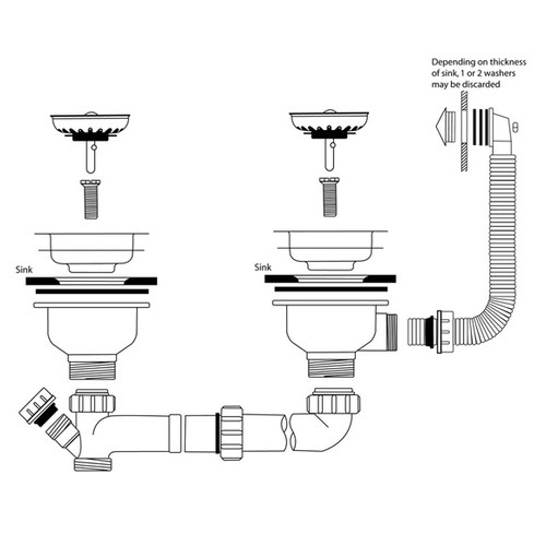 Caple, CPK801, Waste and Overflow Fitting in Stainless Steel