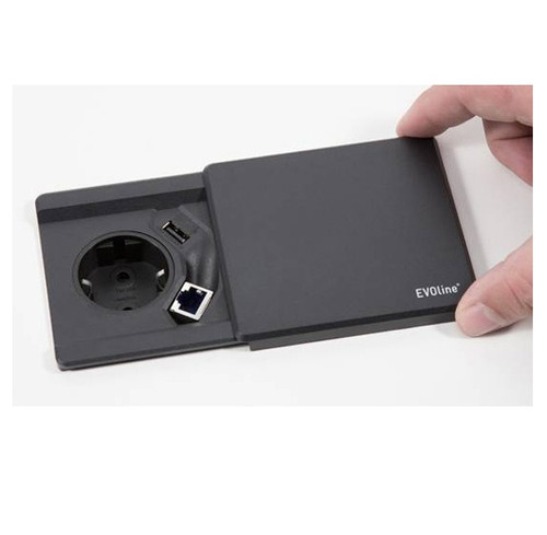 EVOline, SQUARE 80, Socket UK in Black