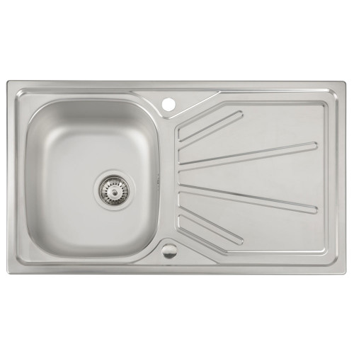iivela ORTA100 1.0 Bowl Stainless Steel Sink and Waste - Stainless Steel 9000 Main Image