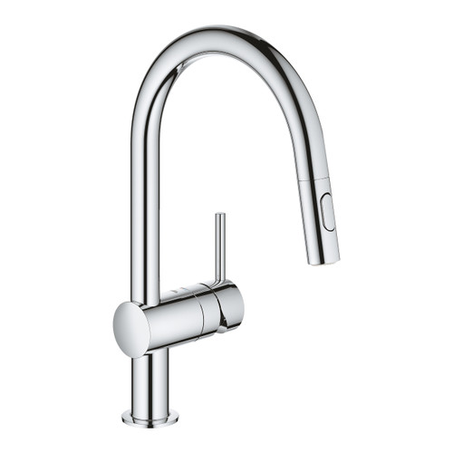 Grohe 31862000 Minta Single Lever Pull-out Mixer Kitchen Tap C Spout - Chrome Main Image