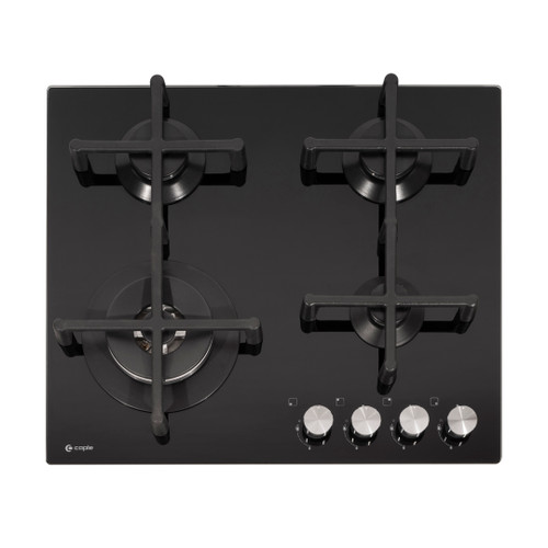 Caple C7561G 59cm 4 Burner Gas on Glass Hob - Black Main Image