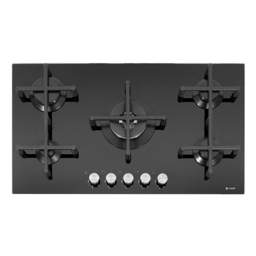 Caple C7591G 86cm 5 Burner Gas on Glass Hob - Black Main Image