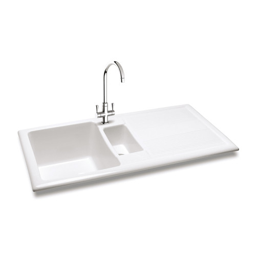 Carron Phoenix SHONELLE150 Shonelle 150 1.5 Bowl Ceramic Kitchen Sink - White Main Image