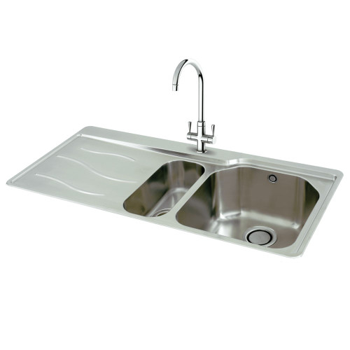 Carron Phoenix MAUI/150/LHD Maui 150 1.5 Bowl Stainless Steel Inset Kitchen Sink - Left Hand Drainer