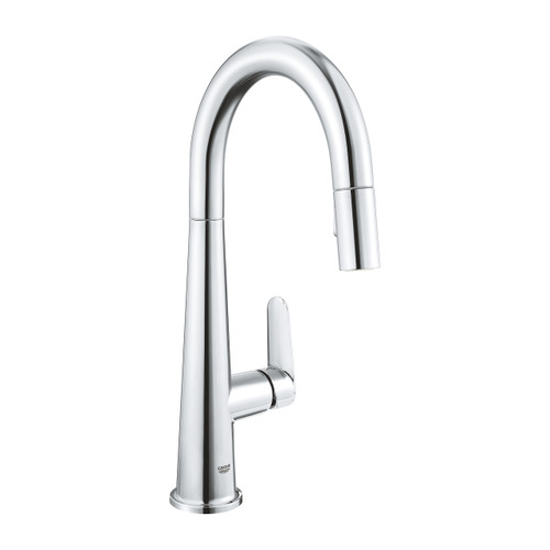 Grohe 30419000 Veletto Single Lever Pull-out Mixer Kitchen Tap - Chrome Main Image
