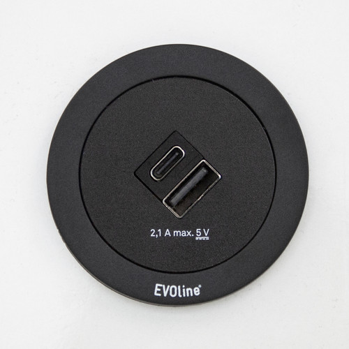 EVOLine ONE.Q12653.1 ONE, 2 USB A+C - Black Main Image