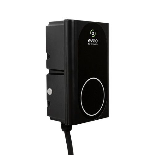EVEC VEC03 7.4kW EV Charger With Tethered Cable, Type 2, Single Phase - Black Main Image