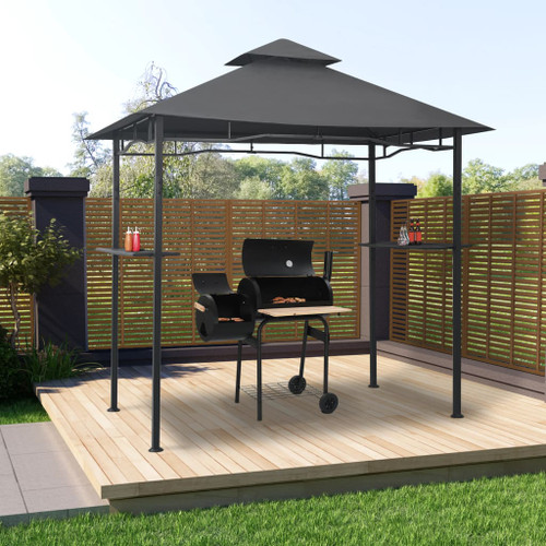 vidaXL BBQ Gazebo 240x150x255cm in Anthracite Steel