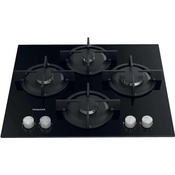 Hotpoint HGS61SBK 60cm 4 Burner Gas on Glass Hob - Black Main Image