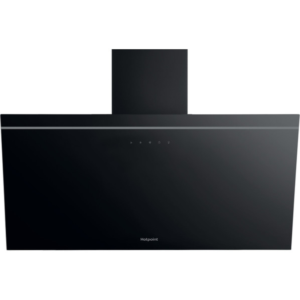 Hotpoint PHVP82FLTK 80cm Angled Glass Chimney Hood - Black Main Image