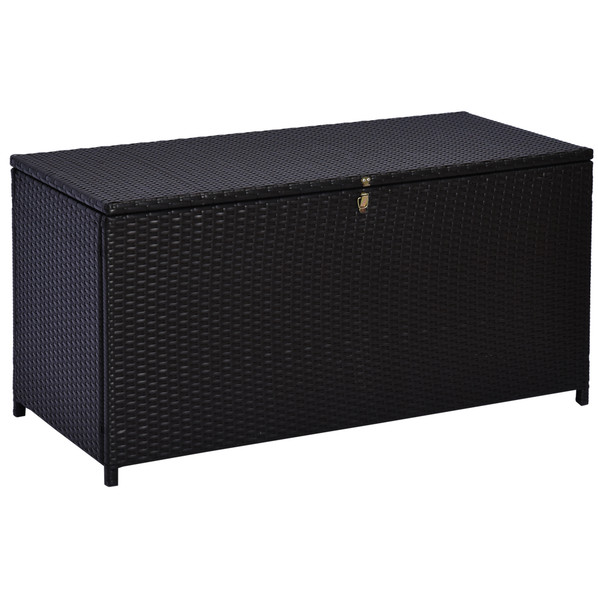 Outsunny Large Rattan Storage Box Garden Chest