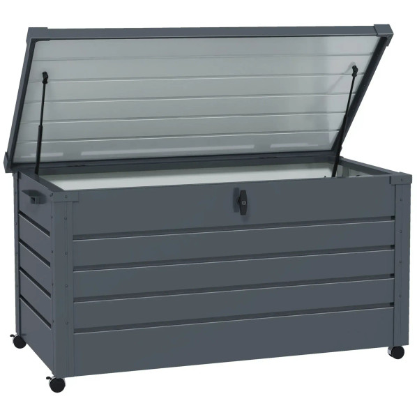 Outsunny 331L Waterproof Outdoor Storage Box with Wheels and Lock