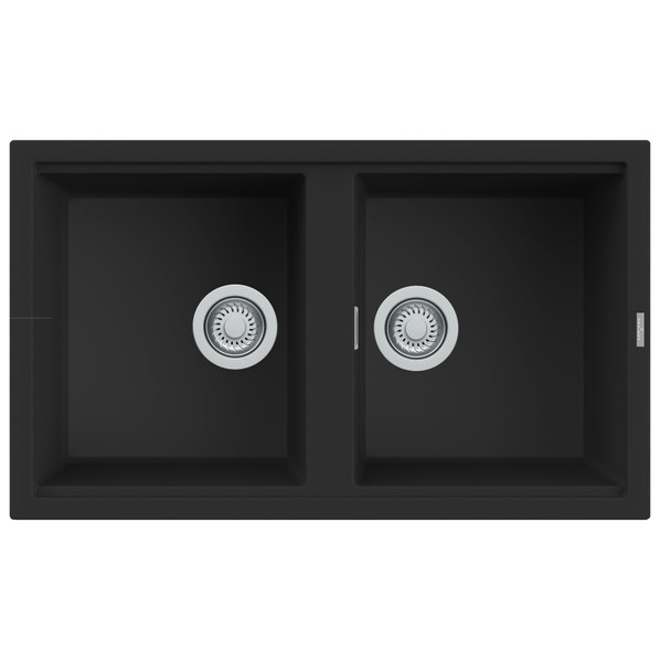 Reginox BEST450BK+ Double Bowl Granite Kitchen Sink - Black Product Image