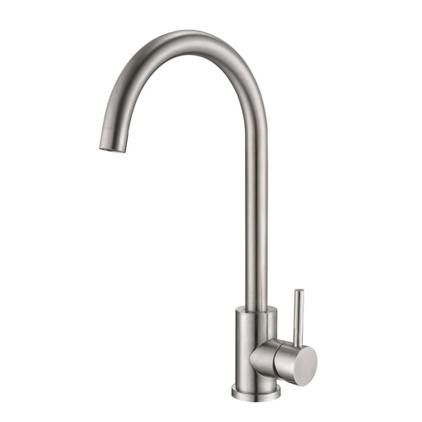Reginox TARAVOBN Single Lever C-Spout Kitchen Tap - Brushed Nickel Product Image