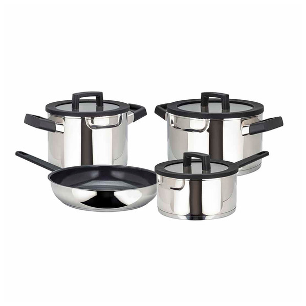 Caple PANSETDD 4 Piece Downdraft Induction Hob Pan Set - Stainless Steel Product Image
