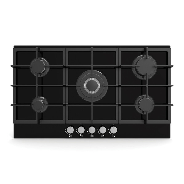Lifestyle LSGOG90BK 90cm 5 Burner Gas on Glass Hob - Black Product Image