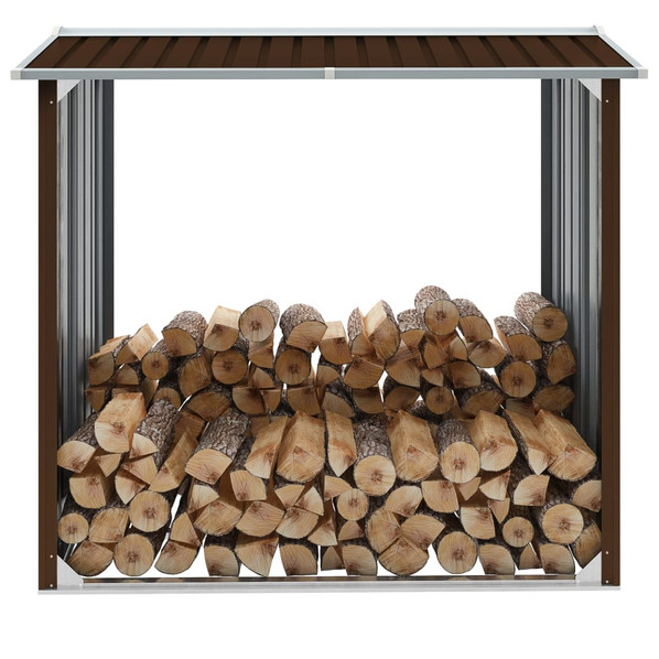 Firewood Log Storage Shed Galvanised Steel 172x91x154 cm