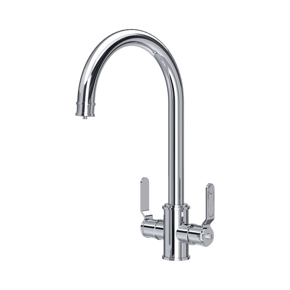 Perrin & Rowe 1485HTCP Armstrong Mixer Tap + Filtration C Spout Textured Handle - Chrome Product Ima