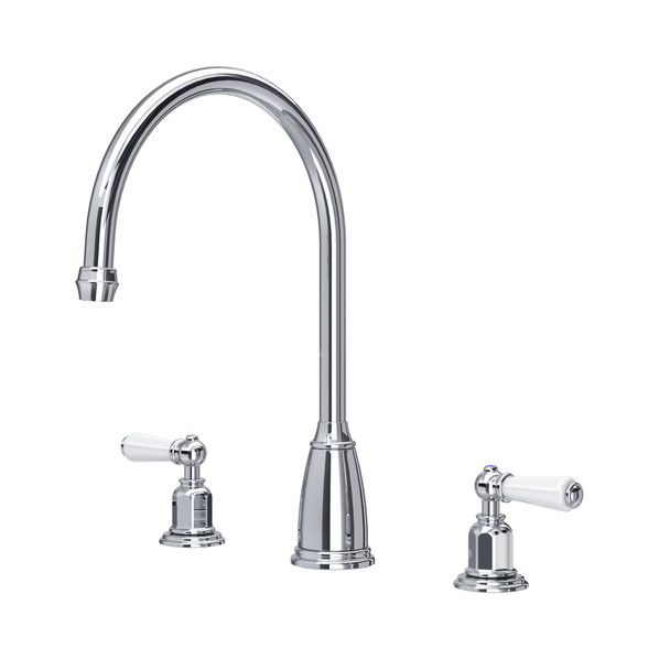 Perrin & Rowe 4371CPWPC Phoenician Three Hole Widespread Sink Mixer WPC Levers - Chrome Product Imag