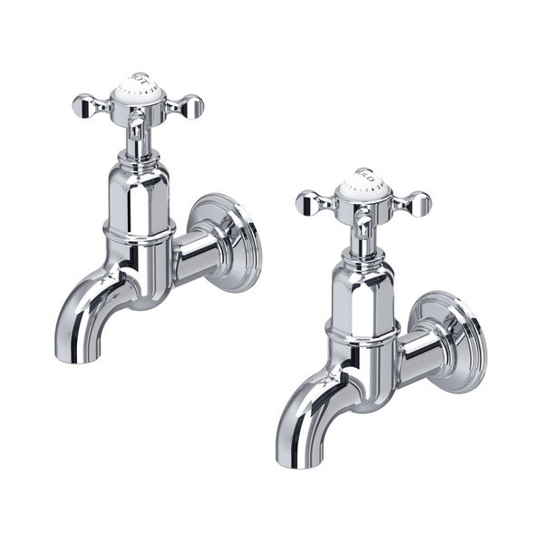 Perrin & Rowe 4328CP Ionian Bibcock Wall Mounted Crosshead Taps - Chrome Product Image