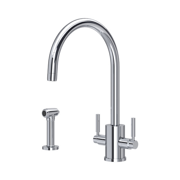 Perrin & Rowe 4312CP Juliet Round Mono Mixer C Spout & Rinse - Chrome Product Image