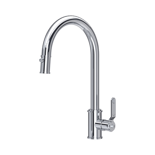 Perrin & Rowe 4544HTCP S/Lever PullDown Tap With Textured Handle - Chrome Product Image