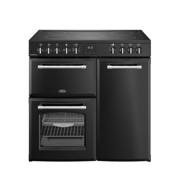 Belling FHRCA90E-BK 444411817 Farmhouse 90cm Ceramic Range Cooker - Black Product Image