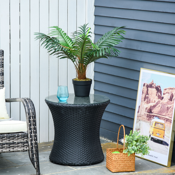 Artificial Palm Tree 8 Leaves with Nursery Pot, Fake Tropical Tree 60cm