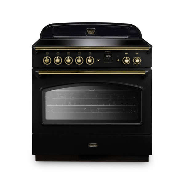 Rangemaster CLAS90FXEIBL/B Classic FX 90 Induction Range Cooker - Black & Brass Product Image