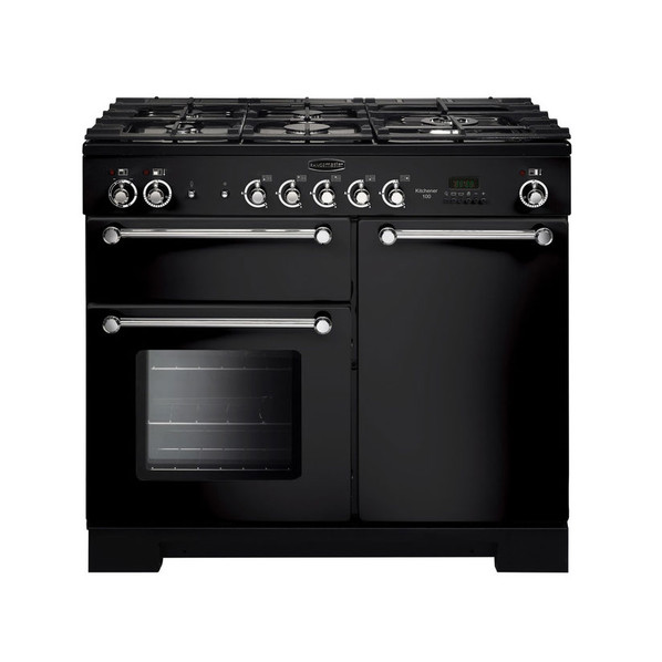 Rangemaster KCH100DFFBL/C Kitchener 100 Dual Fuel Range Cooker - Black Product Image