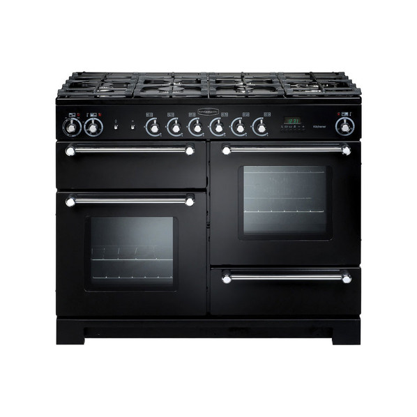 Rangemaster KCH110DFFBL/C Kitchener 110 Dual Fuel Range Cooker - Black Product Image