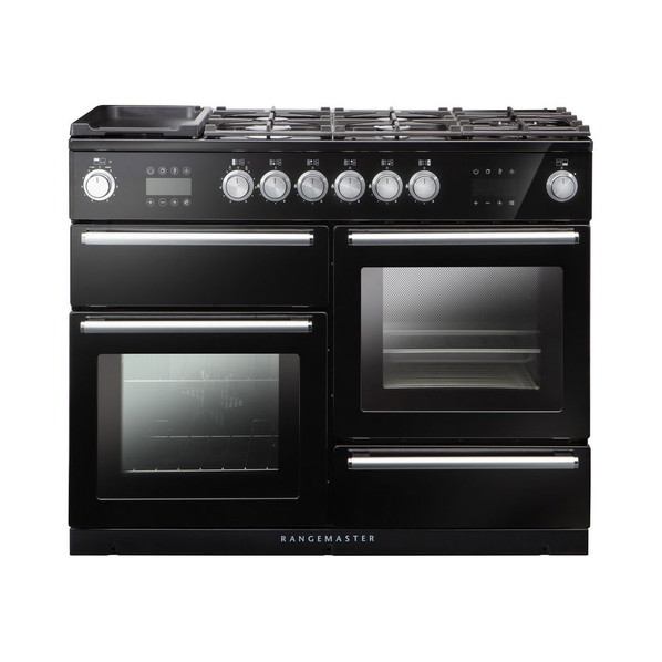 Rangemaster NEX110SODFFBL/C Nexus Steam 110 Dual Fuel Range Cooker - Black Product Image