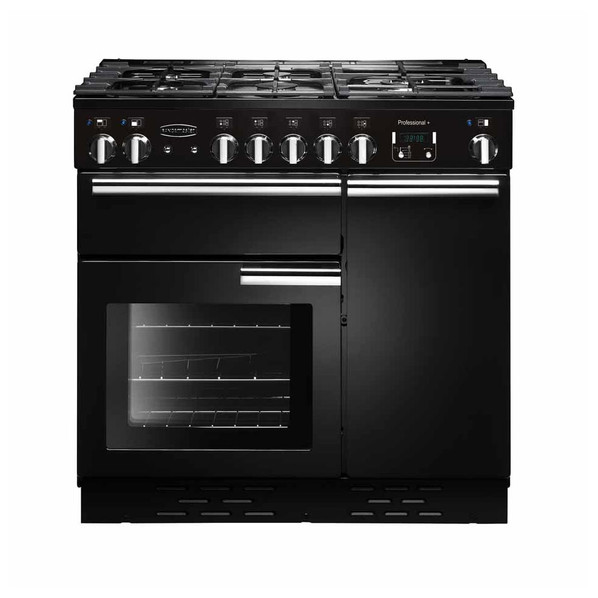 Rangemaster PROP90DFFGB/C Professional Plus 90 Dual Fuel Range Cooker - Black Product Image