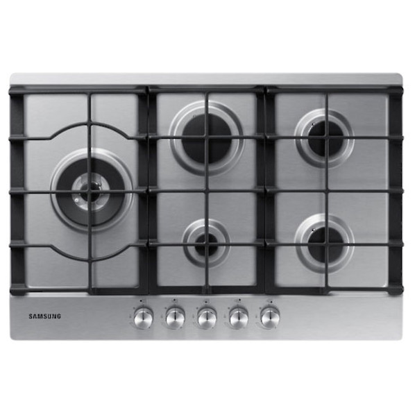 Samsung NA75J3030AS/EU 75cm 5 Burner Gas Hob with Cast Iron Pan Supports - Stainless Steel Product I