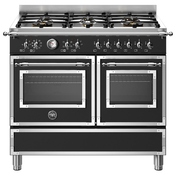 Bertazzoni HER106L2ENET 100cm Heritage Dual Fuel Double Oven Range Cooker - Matt Black Product Image
