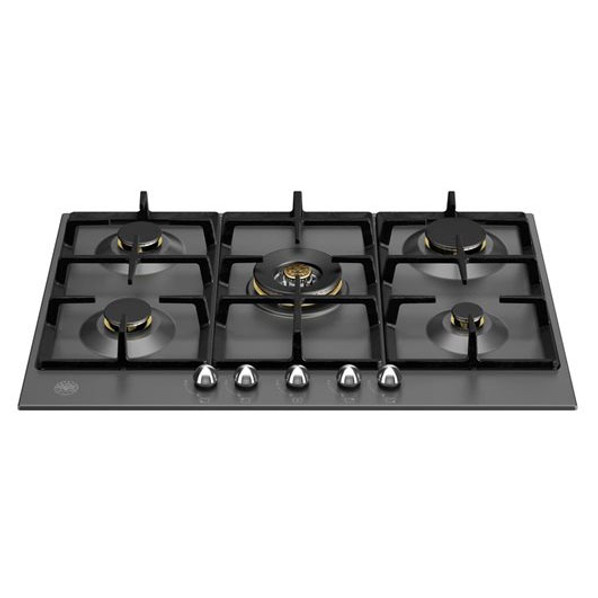 Bertazzoni P755CHERNE 75cm Heritage Series 5 Burner Gas Hob with Wok Burner - Matt Black Product Ima