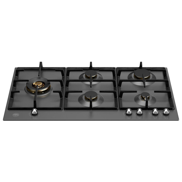 Bertazzoni P905LHERNE 90cm Heritage Series 5 Burner Gas hob with Wok Burner - Matt Black Product Ima