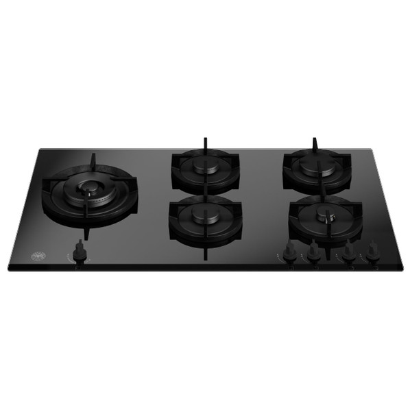 Bertazzoni P905LMODGNE 90cm Modern Series 5 Burner Gas on Glass Hob with Wok Burner - Black Product 