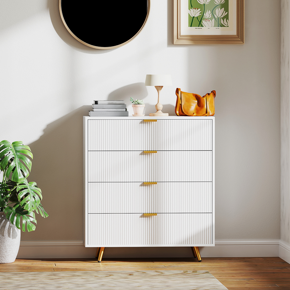 HOMCOM Chest of Drawers with 4 Drawers – Bedroom & Living Room Storage