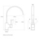 Caple, DEL/CH, Modern Tap in Polished Chrome Technical Drawing