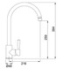 Franke, FUJI, Single Lever Kitchen Tap dimension drawing