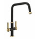 Abode AT2179 Hex Monobloc Kitchen Tap - Black & Brass Main Image