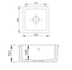 Shaws, CLASSIC SQUARE, Ceramic Sink dimension drawing