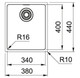 Franke, MARIS, MRX210-34, Stainless Steel Sink dimensions