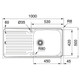 Franke, Antea, AZN611-100, Stainless Steel Sink dimension drawing