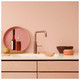 Quooker Fusion Square in Rose Copper installed in a modern pink kitchen